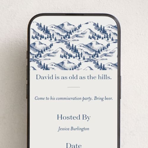 This is a ocean online birthday invitations by Anna Black called hills and glens printing on digital paper in standard