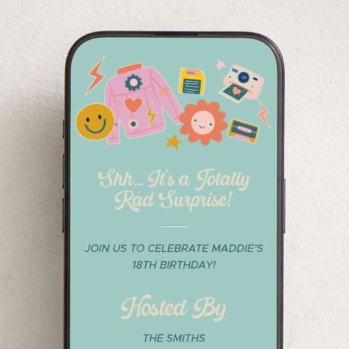 This is a sherbet online birthday invitations by Vera Lim called retro party printing on digital paper in standard