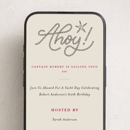 This is a anchor online birthday invitations by Claudia Orengo called ahoy printing on digital paper in standard