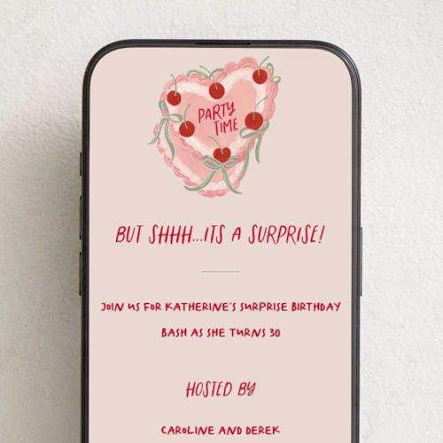 This is a sage online birthday invitations by Creo Study called surprise birthday printing on digital paper in standard