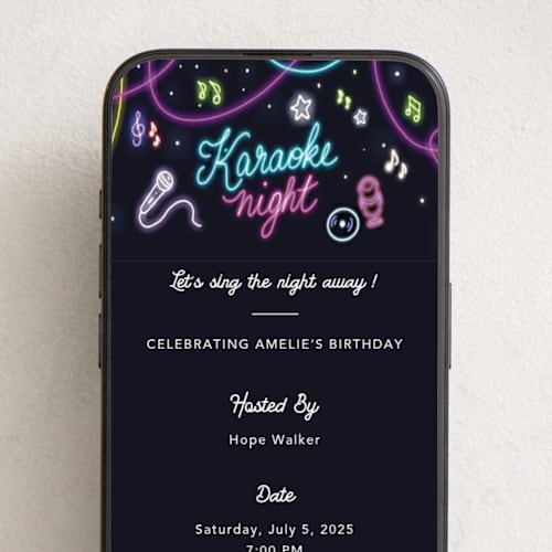 This is a night online birthday invitations by Jelena Vuletic called amplify printing on digital paper in standard