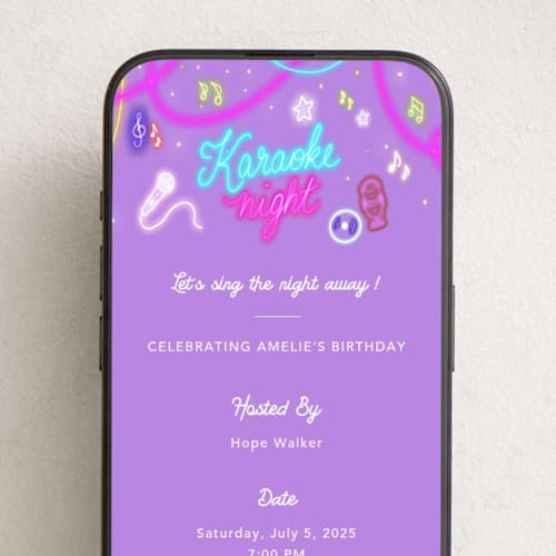 This is a lavender online birthday invitations by Jelena Vuletic called amplify printing on digital paper in standard