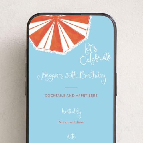 This is a cherry online birthday invitations by Tamara Hilje called umbrella printing on digital paper in standard