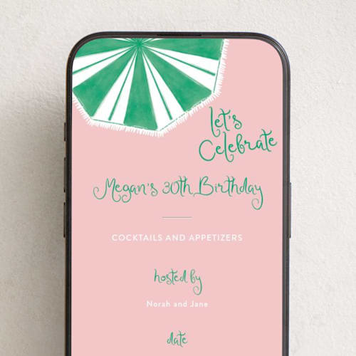 This is a clover online birthday invitations by Tamara Hilje called umbrella printing on digital paper in standard