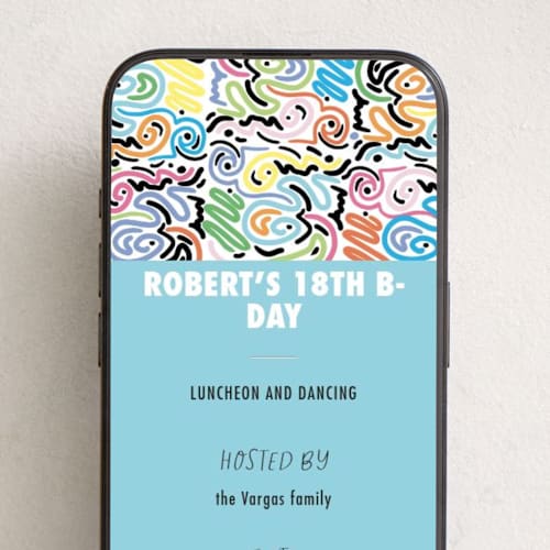 This is a pool online birthday invitations by Tamara Hilje called doodles printing on digital paper in standard