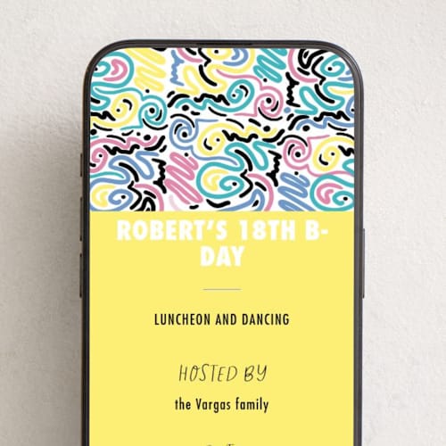 This is a pineapple online birthday invitations by Tamara Hilje called doodles printing on digital paper in standard