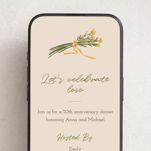 This is a almond online invitations by Adelyn T. called pencil ribbon bouquet printing on digital paper in standard