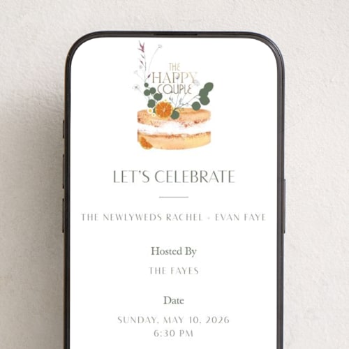 This is a powder online invitations by Baumbirdy called the happy couple printing on digital paper in standard