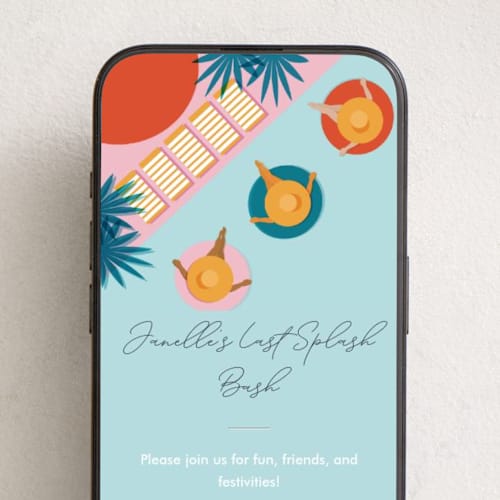This is a mimosa online invitations by Jenna Holcomb called last splash printing on digital paper in standard