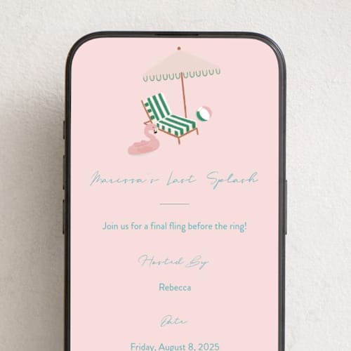 This is a petal online invitations by Becky Nimoy called last splash pool party printing on digital paper in standard