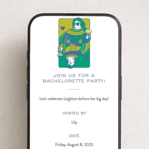 This is a mojito online invitations by Jenna Holcomb called the queen printing on digital paper in standard