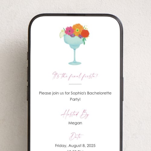 This is a diamond online invitations by Itsy Belle Studio called final fiesta printing on digital paper in standard