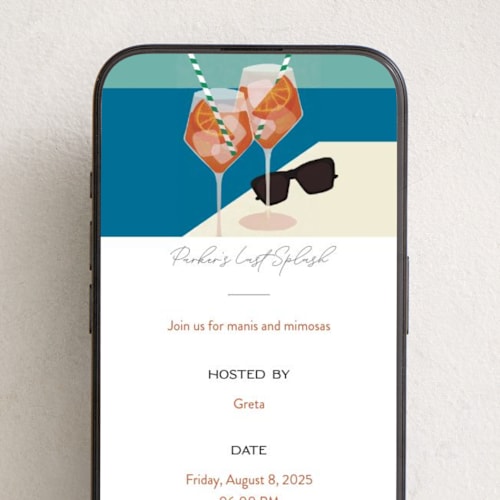 This is a positano online invitations by Jenna Holcomb called putting on the spritz printing on digital paper in standard