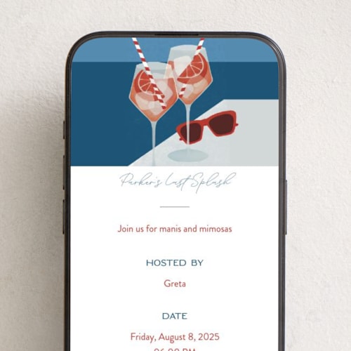 This is a hamptons online invitations by Jenna Holcomb called putting on the spritz printing on digital paper in standard