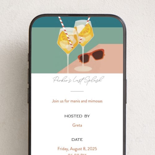 This is a sedona online invitations by Jenna Holcomb called putting on the spritz printing on digital paper in standard
