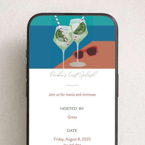 This is a cabo online invitations by Jenna Holcomb called putting on the spritz printing on digital paper in standard