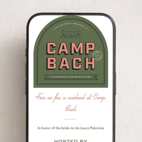 This is a fern online invitations by taylorVdesign called camp bach printing on digital paper in standard