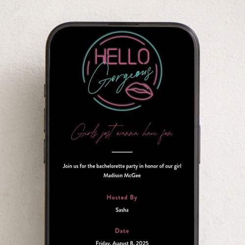 This is a tuxedo online invitations by Jennifer Postorino called neon lights printing on digital paper in standard