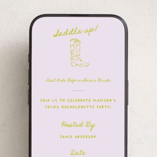 This is a mustang online invitations by Claudia Orengo called saddle up printing on digital paper in standard