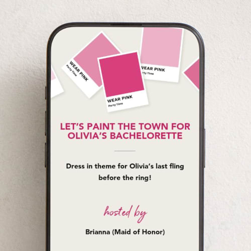 This is a raspberry online invitations by Rachelle Clarke called color theme printing on digital paper in standard