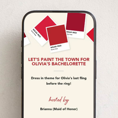This is a cherry online invitations by Rachelle Clarke called color theme printing on digital paper in standard