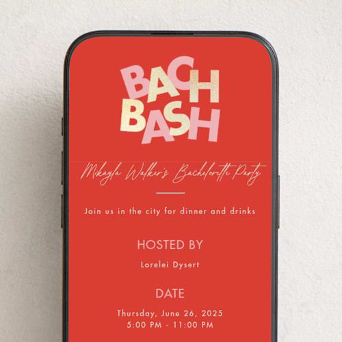 This is a lipstick online invitations by Angela Garrick called bach bash printing on digital paper in standard