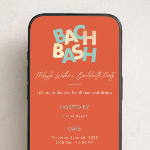 This is a summer online invitations by Angela Garrick called bach bash printing on digital paper in standard