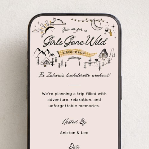 This is a champagne online invitations by Kelsey Mucci called girls gone wild printing on digital paper in standard