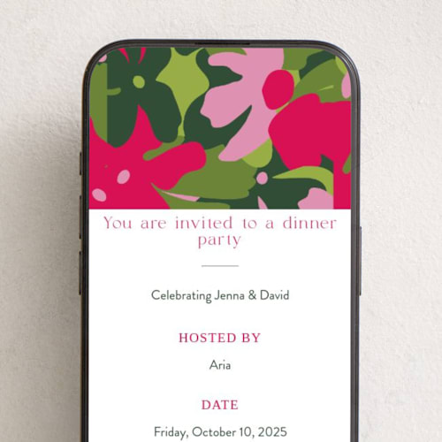 This is a hibiscus online invitations by Olivia Raufman called efflorescent printing on digital paper in standard