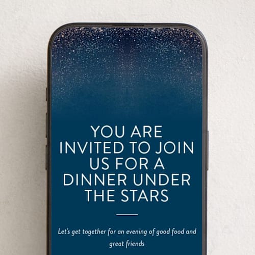 This is a cobalt online invitations by Hooray Creative called star dust printing on digital paper in standard