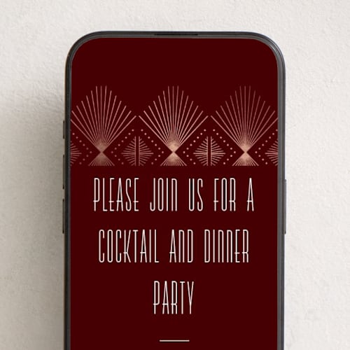 This is a ruby online invitations by Ana de Sousa called deco pattern printing on digital paper in standard