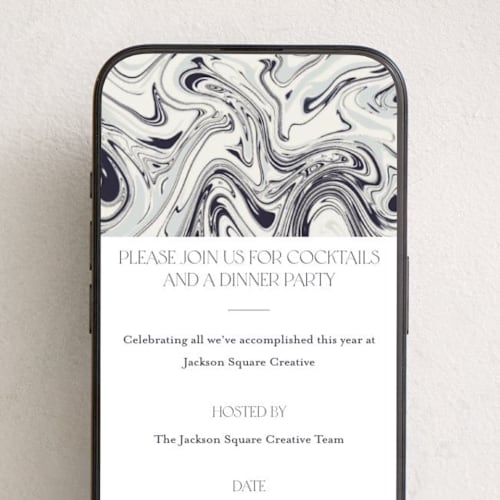 This is a navy online invitations by Carolyn Nicks called marbled elegance printing on digital paper in standard