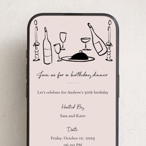 This is a nude online invitations by Ani Somi called wine and dine printing on digital paper in standard