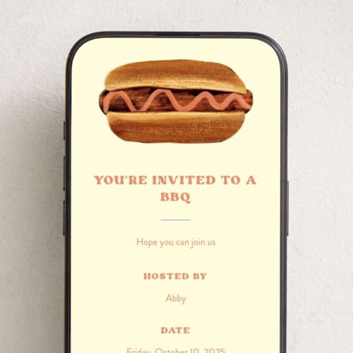 This is a cocktail sauce online invitations by Gwen Bedat called bbq printing on digital paper in standard