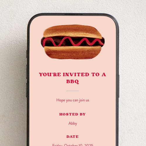 This is a ketchup online invitations by Gwen Bedat called bbq printing on digital paper in standard