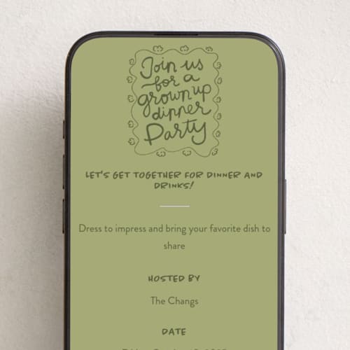 This is a greenery online invitations by Inkblot Design called all grown up printing on digital paper in standard