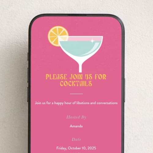 This is a flamingo online invitations by Maria Alou called modern cocktails printing on digital paper in standard
