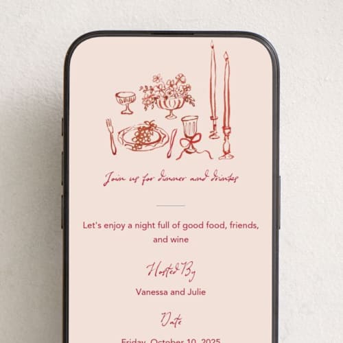 This is a wine online invitations by Cass Loh called tablescape drawing printing on digital paper in standard