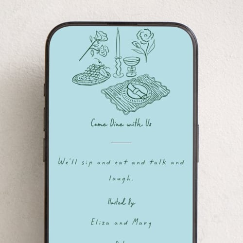 This is a sky online invitations by Claire called à table! printing on digital paper in standard