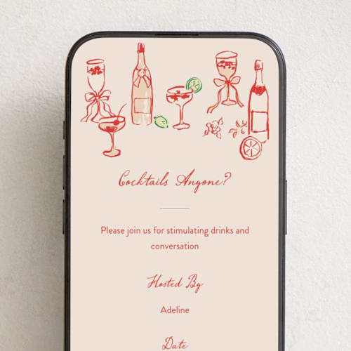 This is a poppy online invitations by Cass Loh called cocktails and laughter printing on digital paper in standard