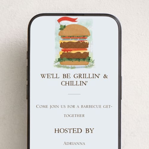 This is a ketchup online invitations by Paper Sun Studio called grillin' and chillin' printing on digital paper in standard