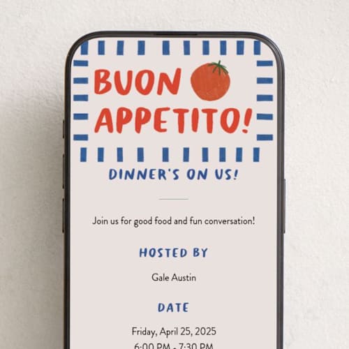 This is a bellini online invitations by Julia Starr called buon appetito! printing on digital paper in standard
