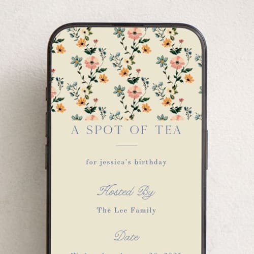This is a butter online invitations by Becky Nimoy called rustic floral print printing on digital paper in standard