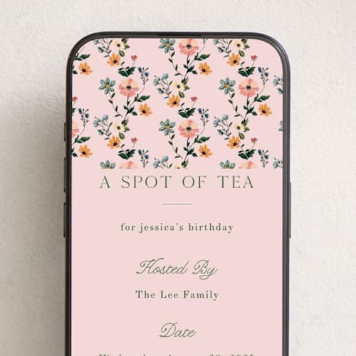 This is a petal online invitations by Becky Nimoy called rustic floral print printing on digital paper in standard