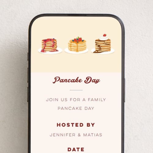 This is a winner online invitations by Sherley Ferreira called pancake day printing on digital paper in standard