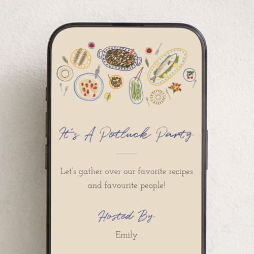 This is a pudding online invitations by Adelyn T. called potluck sketch printing on digital paper in standard