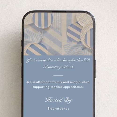 This is a french blue online invitations by Kelsey Mucci called le lunch printing on digital paper in standard