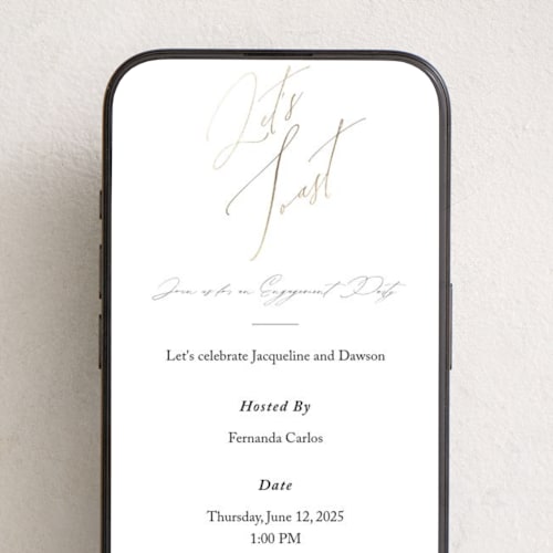 This is a cottonwood online invitations by Christie Garcia called sparkled toast printing on digital paper in standard