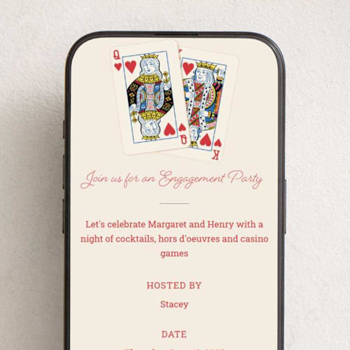 This is a hearts online invitations by Paper Sun Studio called lucky in love printing on digital paper in standard
