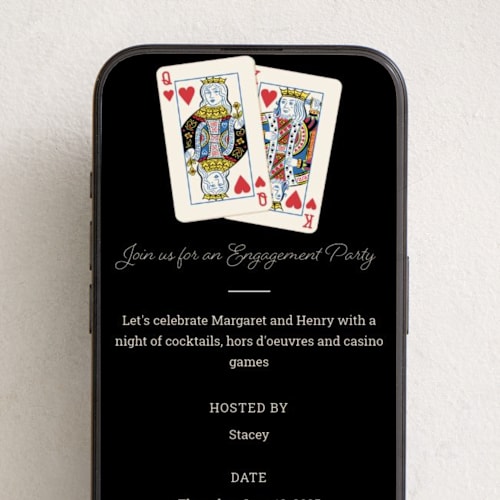 This is a blackjack online invitations by Paper Sun Studio called lucky in love printing on digital paper in standard